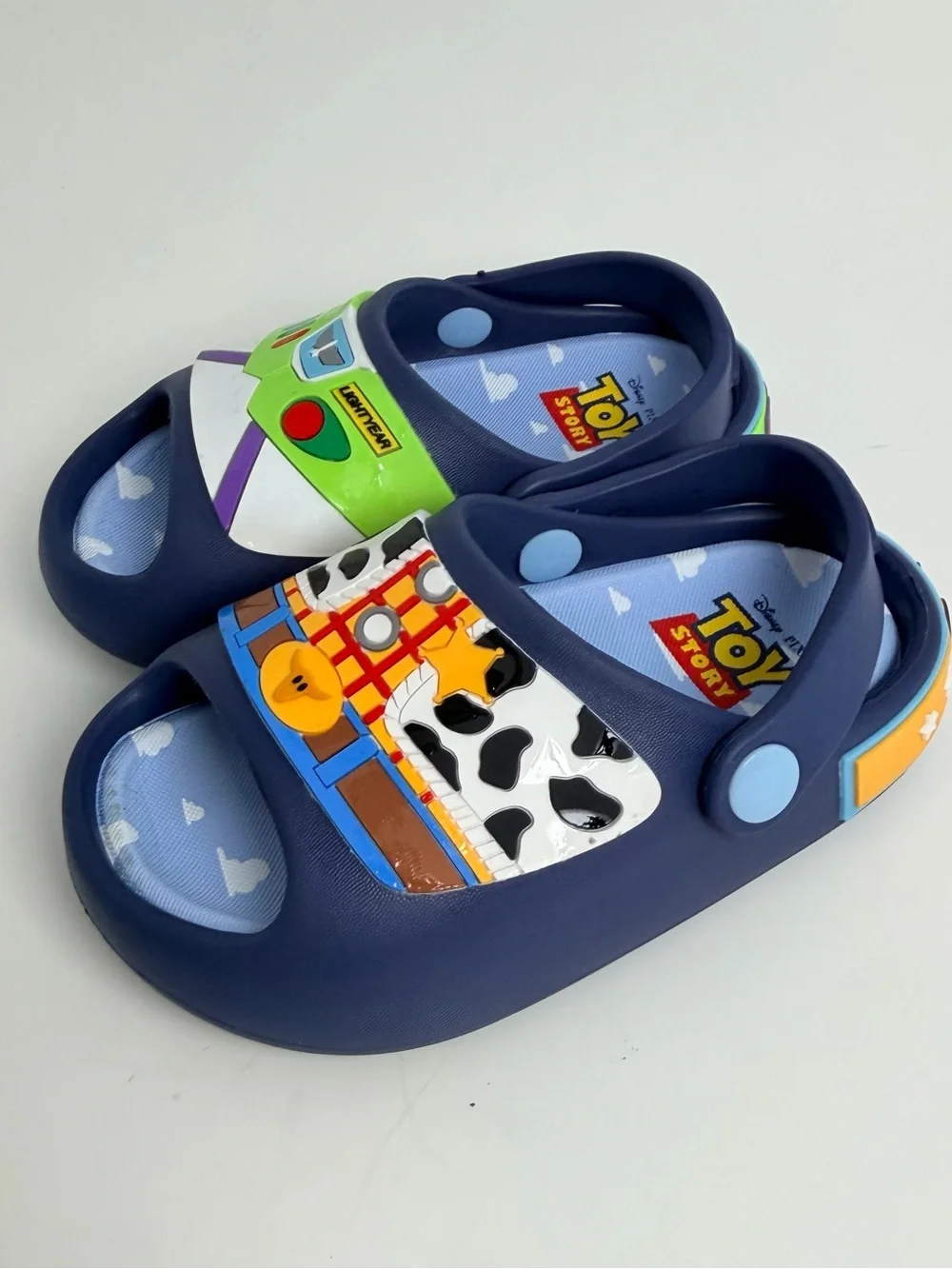 Disney Toy Story Navy Kids' Sandals with Buzz & Woody Details